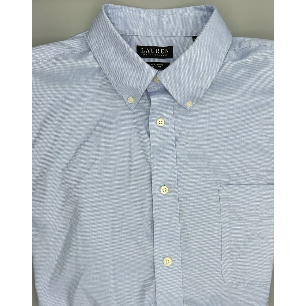 Lauren Ralph Lauren Mens Pale Blue Dress Shirt Long Slv‎ Classic Fit XL 17 32/33